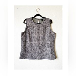 Plus Tweed Peplum Sleeveless Blouse Office Wear Ann Taylor XL